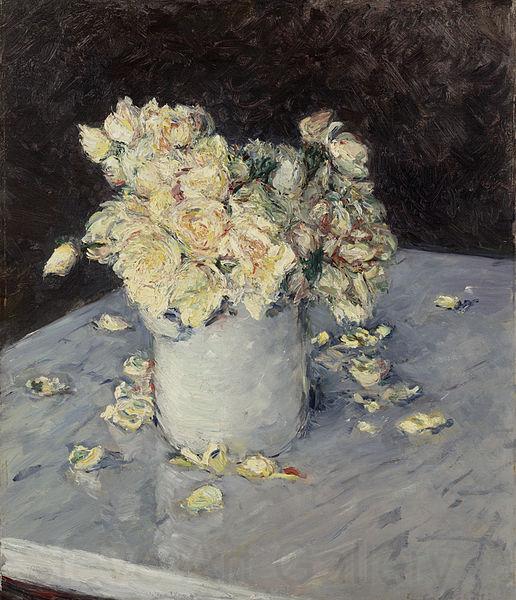 Gustave Caillebotte Yellow Roses in a Vase Spain oil painting art